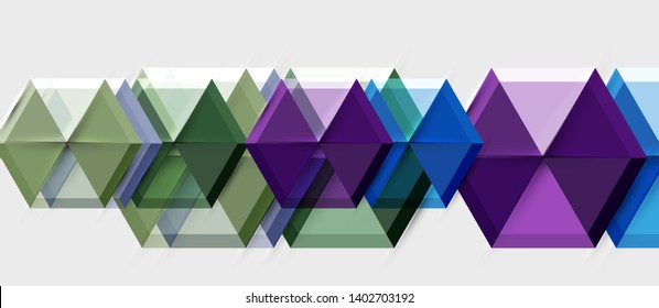 Geometric triangle and hexagon abstract background, vector illustration