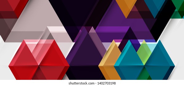 Geometric triangle and hexagon abstract background, vector illustration