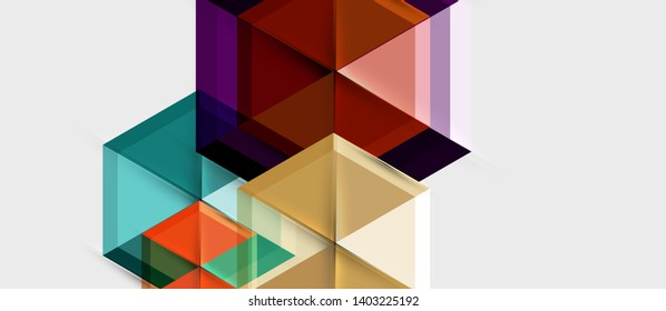 Geometric triangle and hexagon abstract background, vector illustration