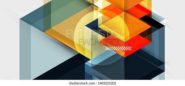 Geometric triangle and hexagon abstract background, vector illustration