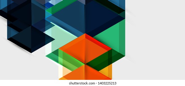 Geometric triangle and hexagon abstract background, vector illustration
