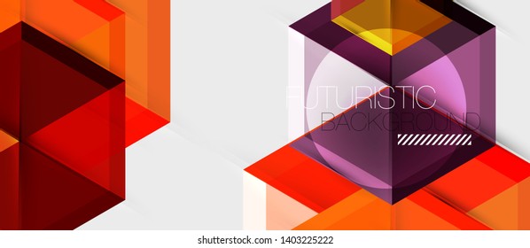Geometric triangle and hexagon abstract background, vector illustration