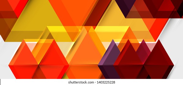Geometric triangle and hexagon abstract background, vector illustration