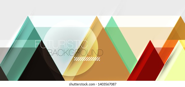 Triángulo geométrico y fondo abstracto hexagonal, ilustración vectorial