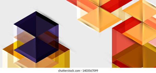 Geometric triangle and hexagon abstract background, vector illustration