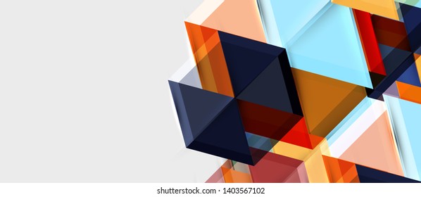 Geometric triangle and hexagon abstract background, vector illustration
