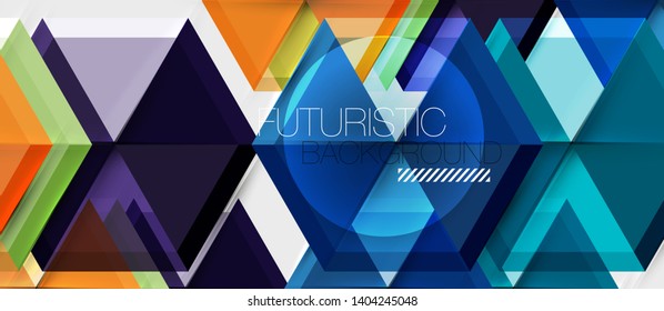 Geometrisches Dreieck und abstrakter sechseckiger Hintergrund, Vektorgrafik