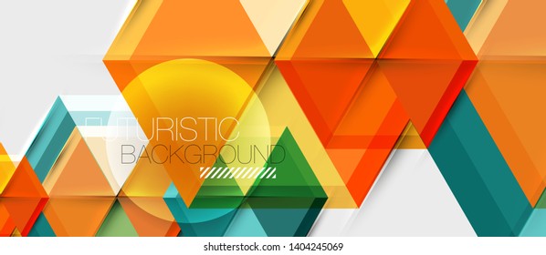 Geometric triangle and hexagon abstract background, vector illustration