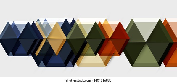 Geometric triangle and hexagon abstract background, vector illustration