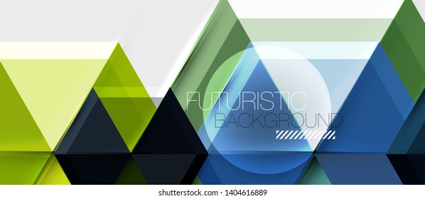 Geometric triangle and hexagon abstract background, vector illustration