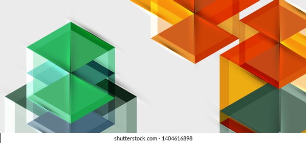 Geometrisches Dreieck und abstrakter sechseckiger Hintergrund, Vektorgrafik