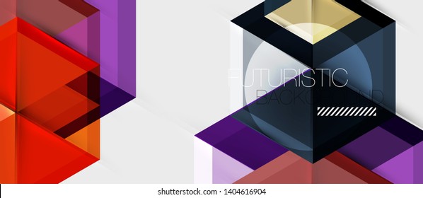 Geometric triangle and hexagon abstract background, vector illustration