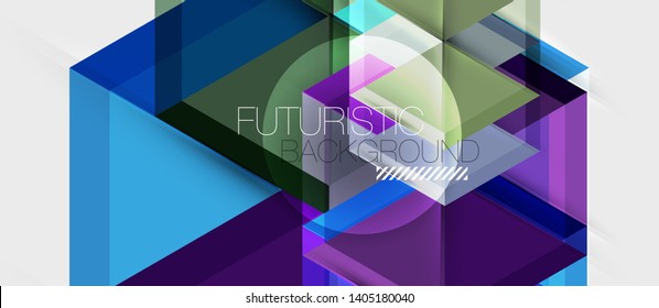 Geometric triangle and hexagon abstract background, vector illustration