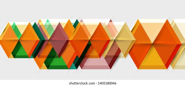 Triángulo geométrico y fondo abstracto hexagonal, ilustración vectorial
