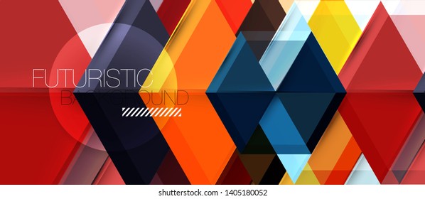 Geometric triangle and hexagon abstract background, vector illustration