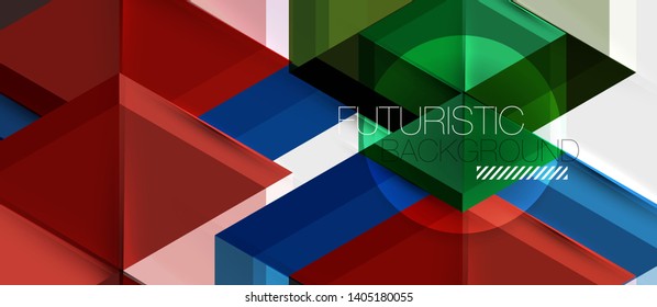 Triángulo geométrico y fondo abstracto hexagonal, ilustración vectorial