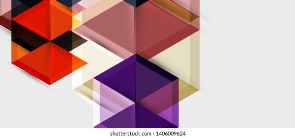 Geometric triangle and hexagon abstract background, vector illustration