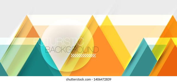 Geometric triangle and hexagon abstract background, vector illustration