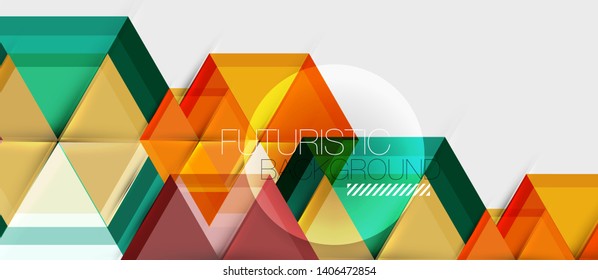 Geometric triangle and hexagon abstract background, vector illustration
