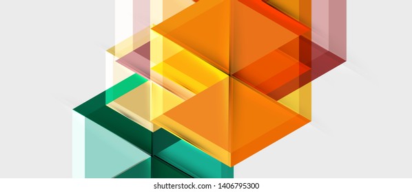Triángulo geométrico y fondo abstracto hexagonal, ilustración vectorial