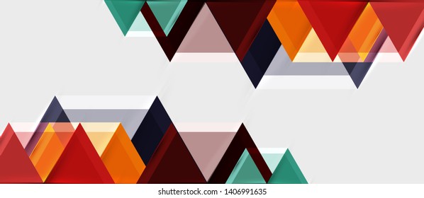 Geometric triangle and hexagon abstract background, vector illustration