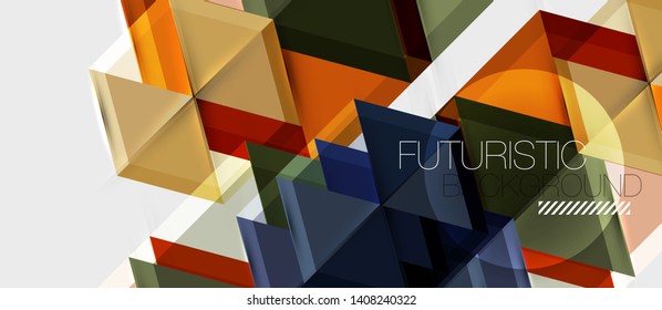 Triángulo geométrico y fondo abstracto hexagonal, ilustración vectorial