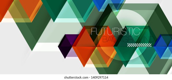 Geometric triangle and hexagon abstract background, vector illustration