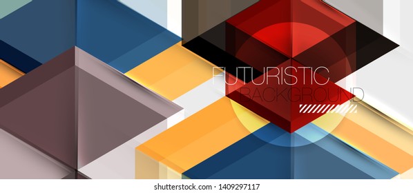 Geometric triangle and hexagon abstract background, vector illustration