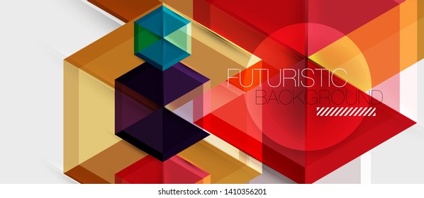 Triángulo geométrico y fondo abstracto hexagonal, ilustración vectorial