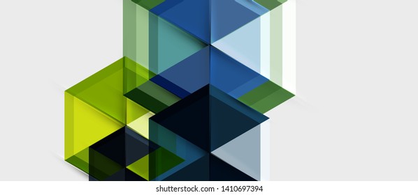 Geometric triangle and hexagon abstract background, vector illustration