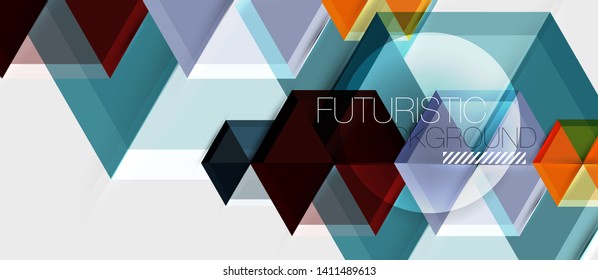 Geometrisches Dreieck und abstrakter sechseckiger Hintergrund, Vektorgrafik