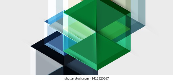 Geometric triangle and hexagon abstract background, vector illustration