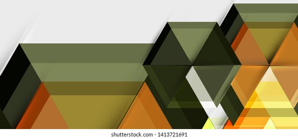Geometric triangle and hexagon abstract background, vector illustration