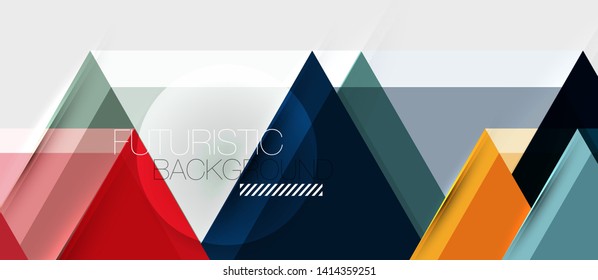 Geometric triangle and hexagon abstract background, vector illustration