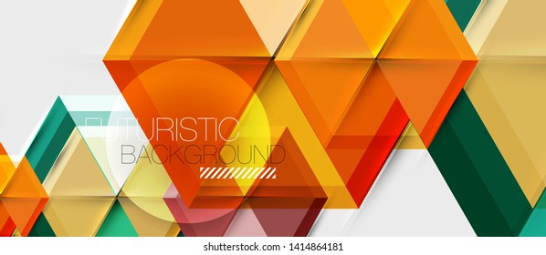 Geometric triangle and hexagon abstract background, vector illustration