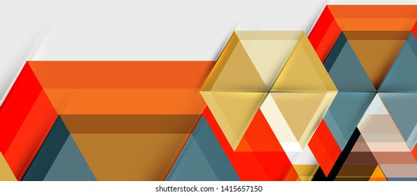Geometric triangle and hexagon abstract background, vector illustration