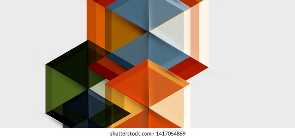 Geometrisches Dreieck und abstrakter sechseckiger Hintergrund, Vektorgrafik