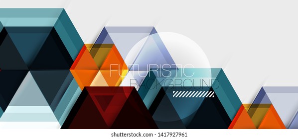 Geometrisches Dreieck und abstrakter sechseckiger Hintergrund, Vektorgrafik