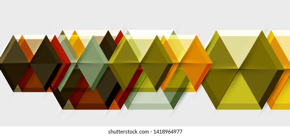 Triángulo geométrico y fondo abstracto hexagonal, ilustración vectorial