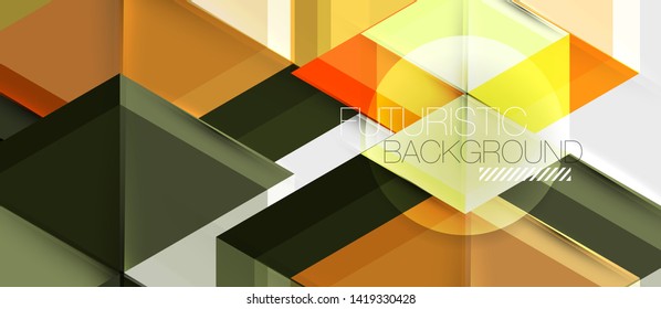 Geometric triangle and hexagon abstract background, vector illustration