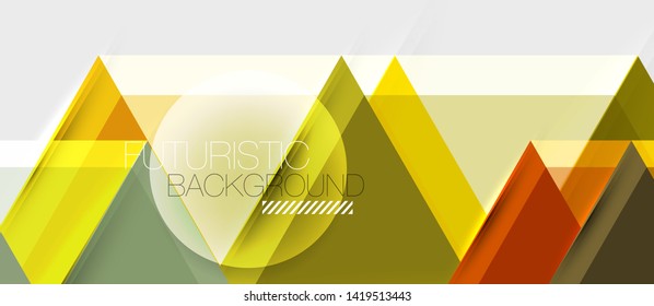 Geometric triangle and hexagon abstract background, vector illustration