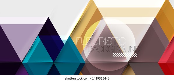 Geometric triangle and hexagon abstract background, vector illustration