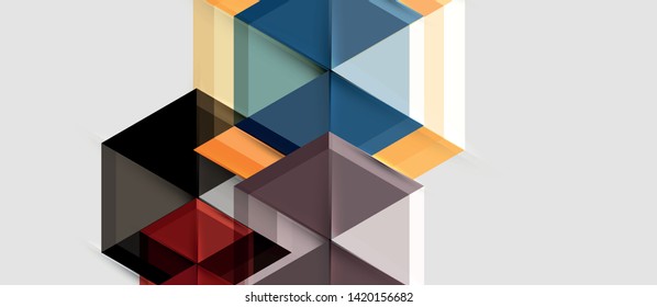 Geometric triangle and hexagon abstract background, vector illustration