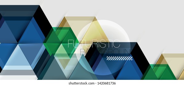 Triângulo geométrico e fundo abstrato hexágono, ilustração vetorial