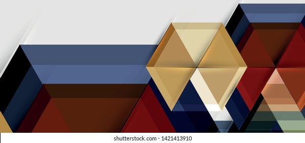 Geometric triangle and hexagon abstract background, vector illustration
