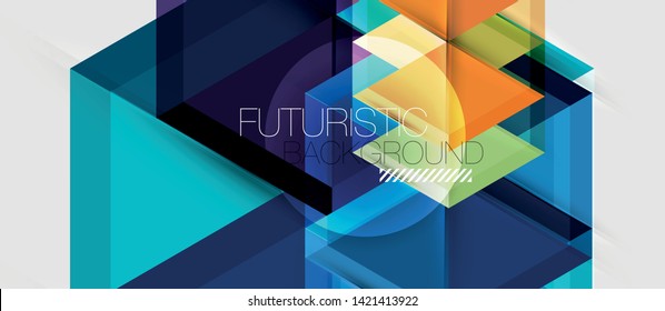 Geometrisches Dreieck und abstrakter sechseckiger Hintergrund, Vektorgrafik