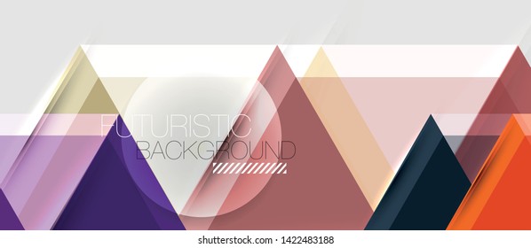 Geometric triangle and hexagon abstract background, vector illustration