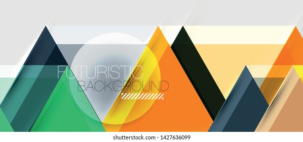 Triángulo geométrico y fondo abstracto hexagonal, ilustración vectorial