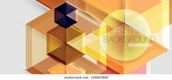 Geometric triangle and hexagon abstract background, vector illustration
