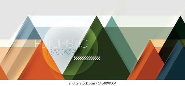 Triángulo geométrico y fondo abstracto hexagonal, ilustración vectorial